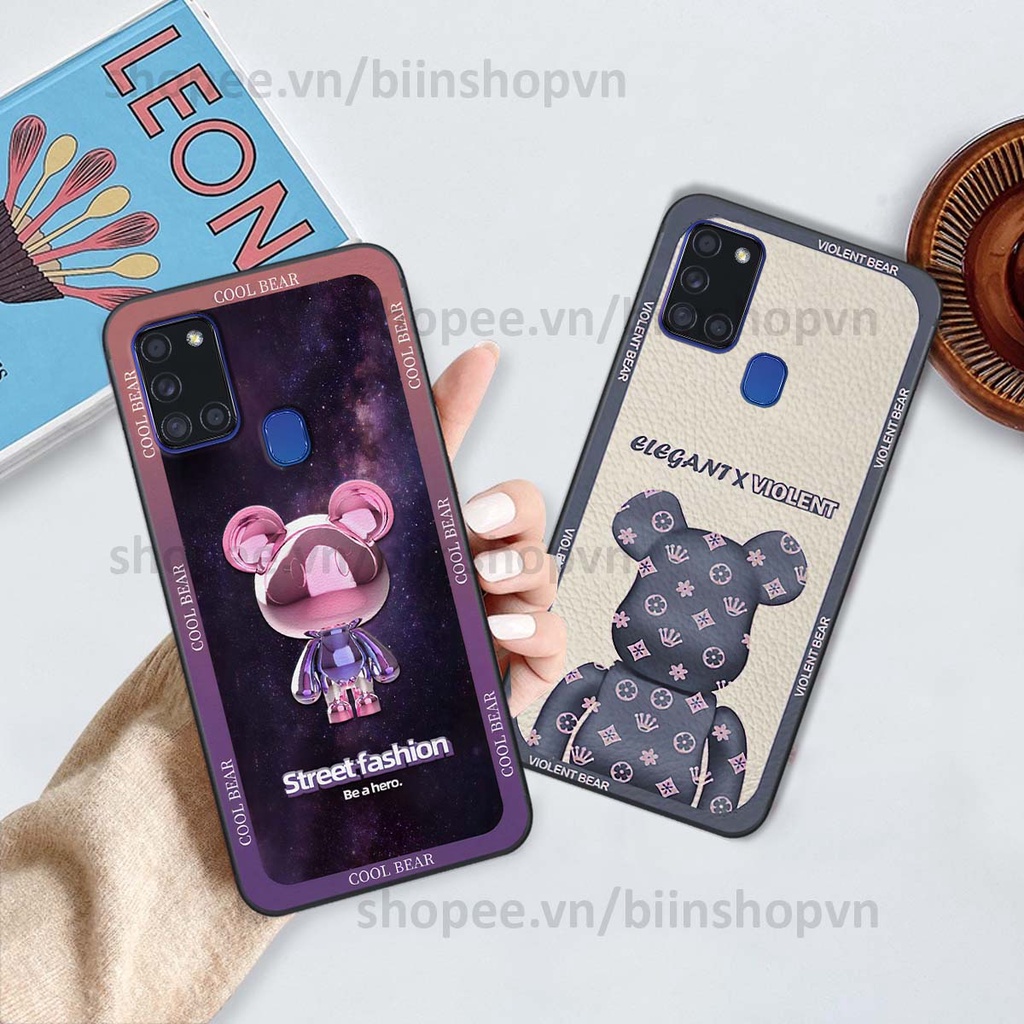 Ốp Samsung A21s hình gấu bear brick đẹp độc lạ, thời trang, cá tính