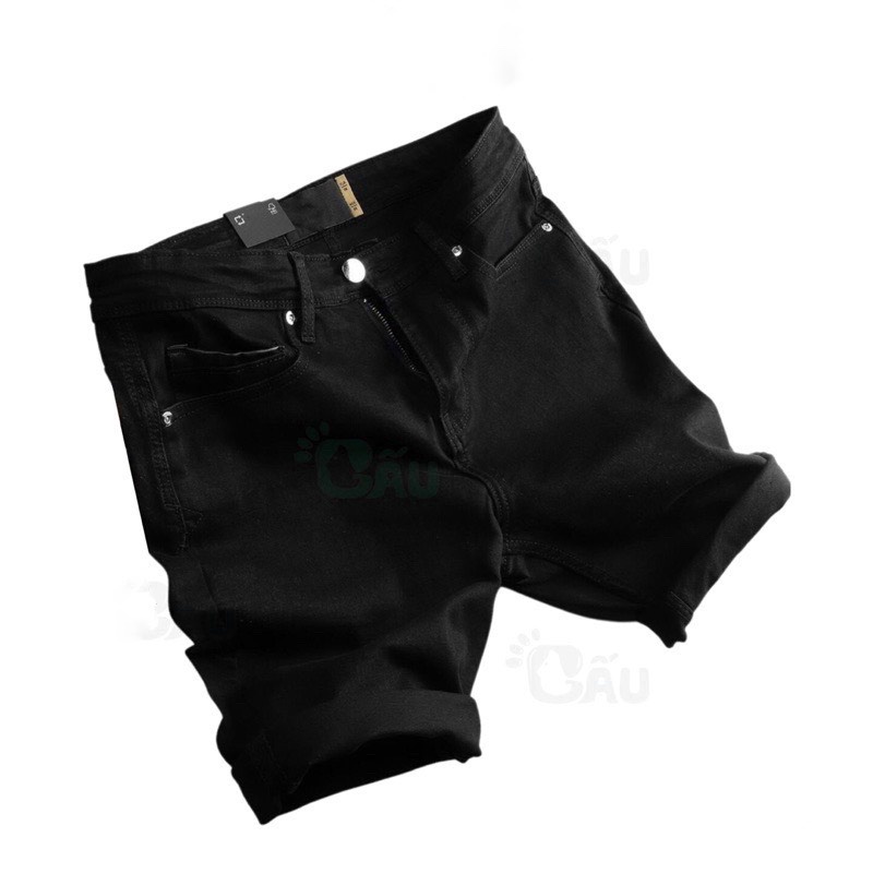 Quần Short Jean Nam Đẹp Chất Bò Co Giãn Cao Cấp, Quần JEAN nam trơn Mẫu Mới Phong Cách Hàn Quốc T02
