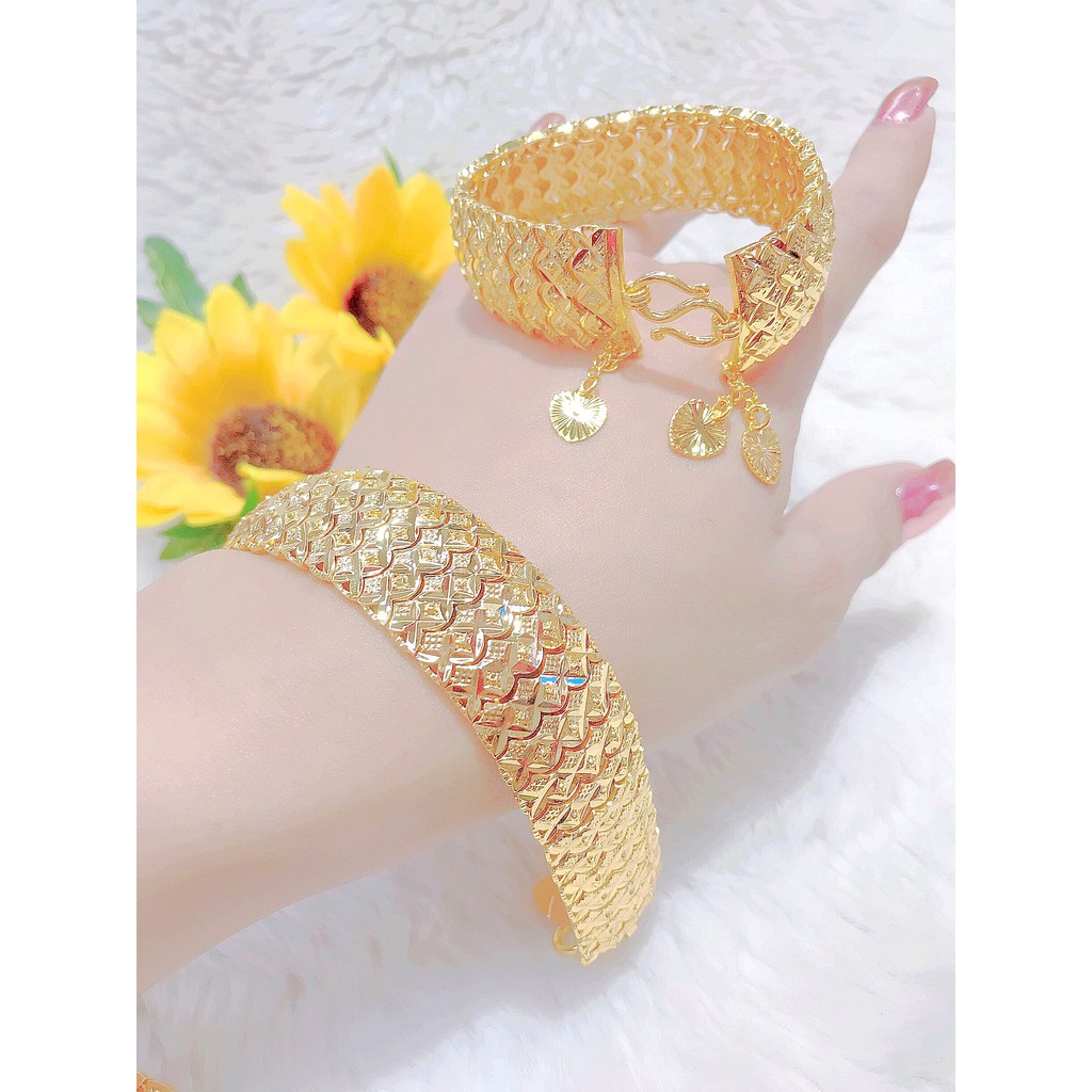 Lắc Tay Nữ Da Cá Mạ Vàng 18 K - Bao Đẹp - Mẫu Mạ Model - Mang đi chơi, đi tiệc rất đẹp - Bền Màu , Không Dị Ứng