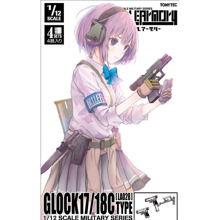 Tỉ lệ 1 / 12 Figma Little Armory LA028 Glock 17 18C Các bộ phận nhựa Pvc chưa được lắp ráp và dán.