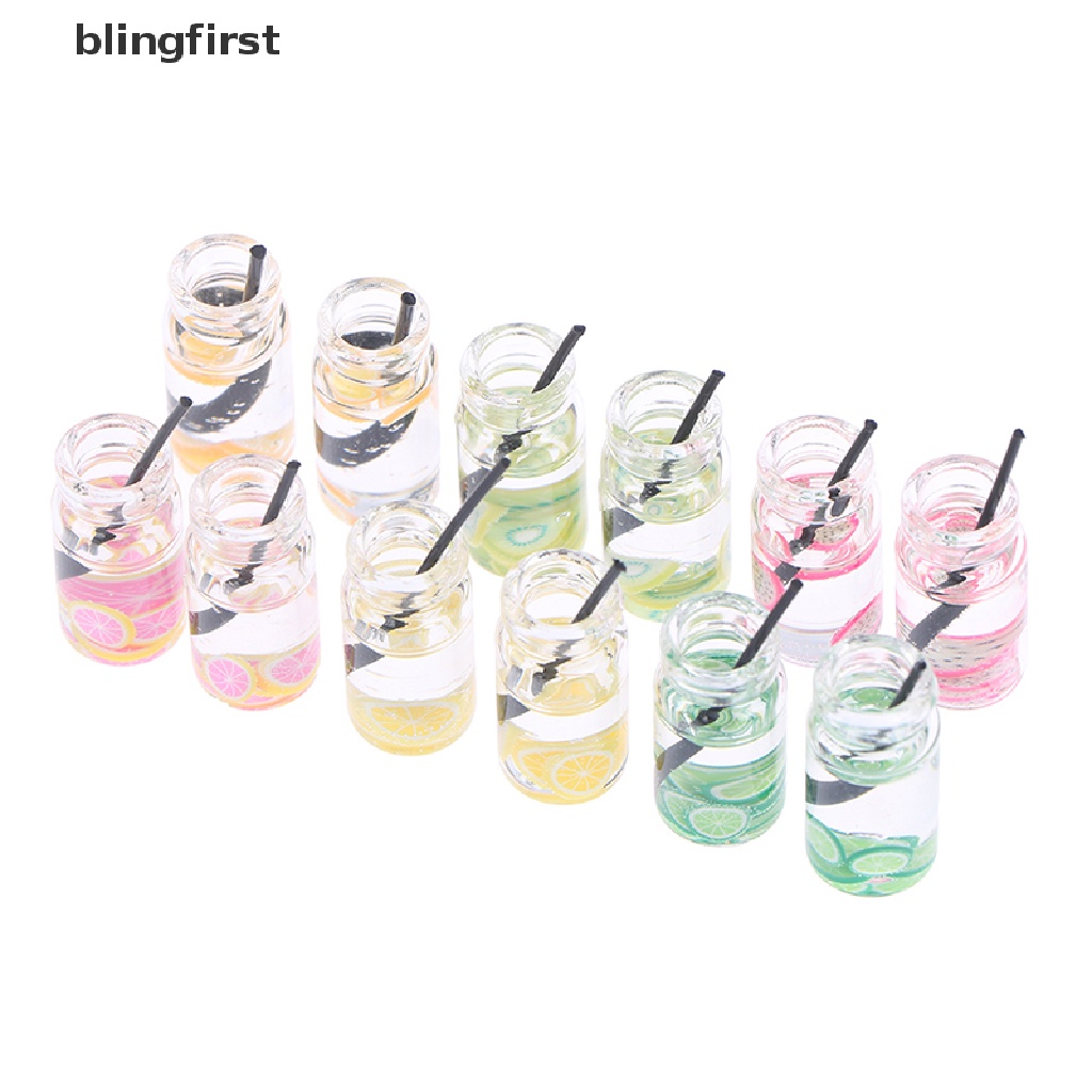 <blingfirst> 2Pcs/Set Miniature Fruit Slice Tea Mini Model 1:12 Doll House Scene Decorate Toy [HOT SALE]