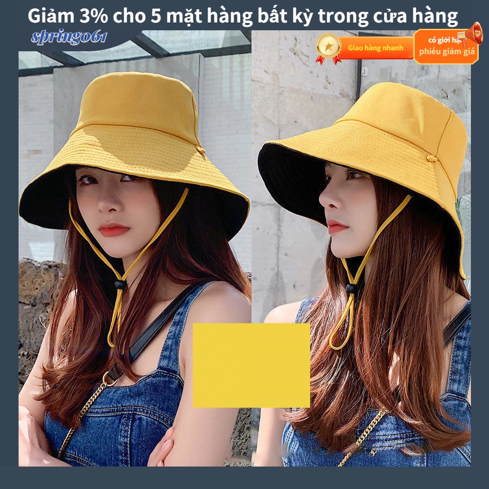 Hàng giao ngay Mũ chống nắng mùa hè Đi bộ đường dài câu cá Polyester với Dây chống gió rộng vành cho các hoạt động ngoài trời Spring061