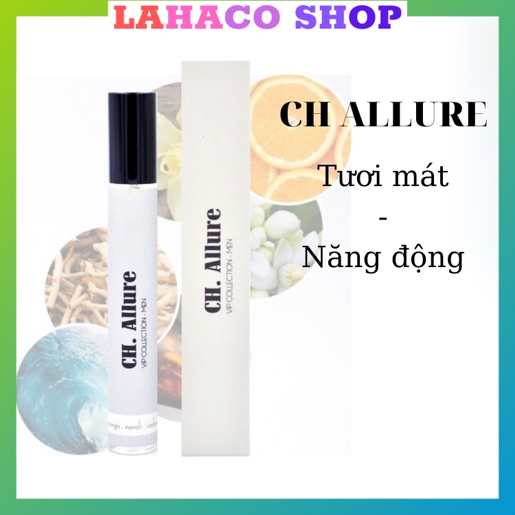 Tinh dầu nước hoa nam mini chính hãng Ch Allure, Dầu thơm nam mini thơm lâu giá rẻ 12ml Lahaco Shop