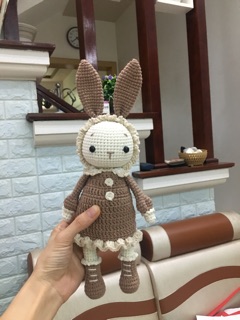 Thỏ len móc bằng len jean nhập khẩu