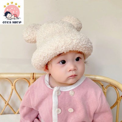 Mũ Len Xù Gấu Hàn Quốc Đáng Yêu Cho Bé