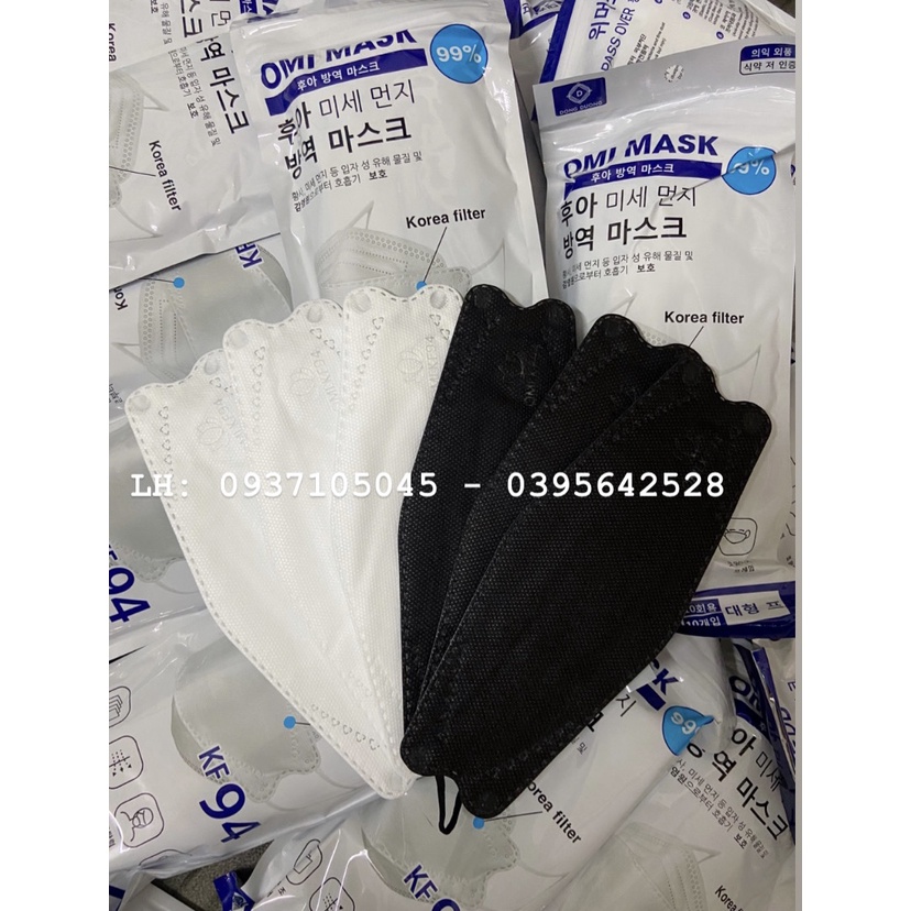 [TÚI ZIP 10 CHIẾC] Khẩu trang 4 lớp KF94 OMI Mask chống bụi mịn và kháng khuẩn cao cấp Hàn Quốc
