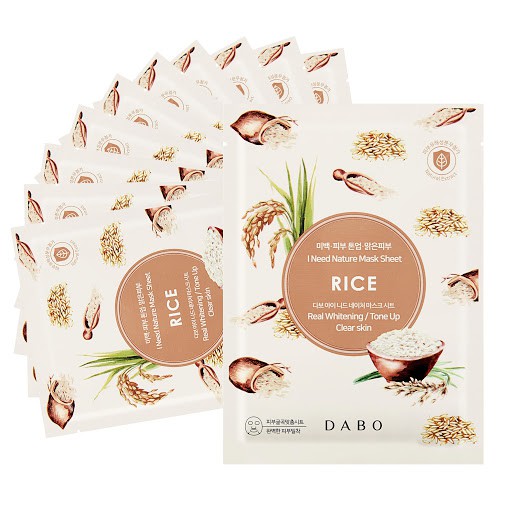 Combo 2 Món- Mặt nạ gạo Dabo I Need Nature Rice Hàn quốc 23ml/gói Và 1 gói tẩy da chết Apple Beauskin 3ml/gói