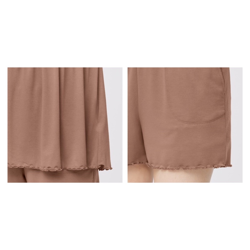 Bộ quần áo cộc nữ cổ tim liền cup ngực dễ thương của Gu - Nhật