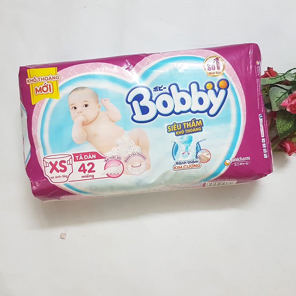 Tã dán Bobby NewBorn Size XS 42 miếng (Dưới 5Kg)