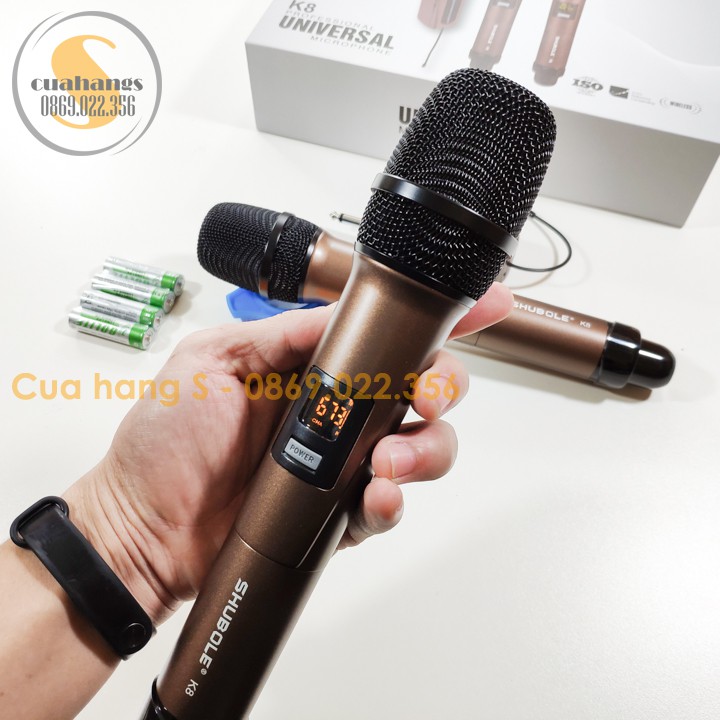 Bộ 2 micro không dây karaoke chuyên dụng K8