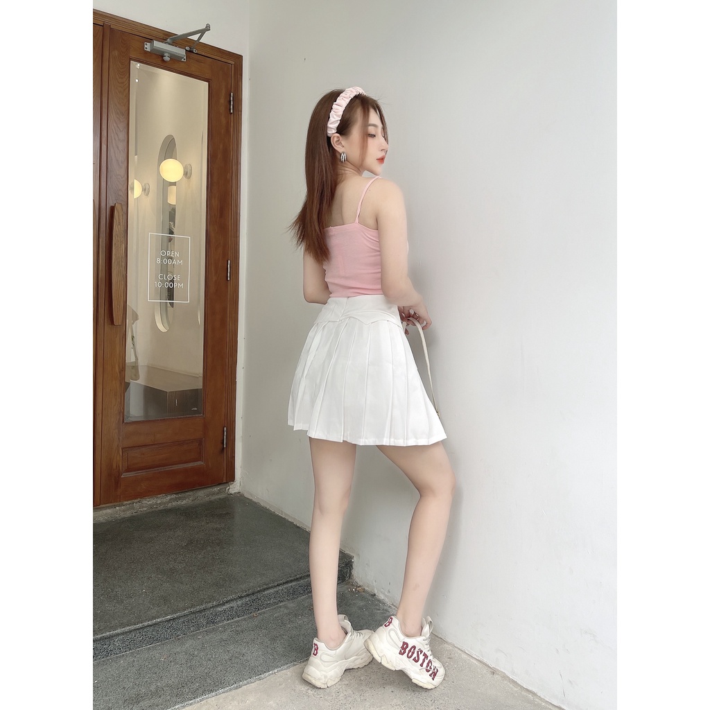 Chân váy  xếp ly ngắn nữ CRAZYTEEN phối bản đai CVC0029 | BigBuy360 - bigbuy360.vn