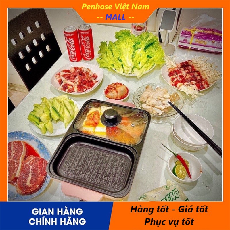 Bếp lẩu nướng BBQ Hàn Quốc 2 ngăn tiện lợi KWT- 8806 chính hãng (bảo hành 12 tháng)