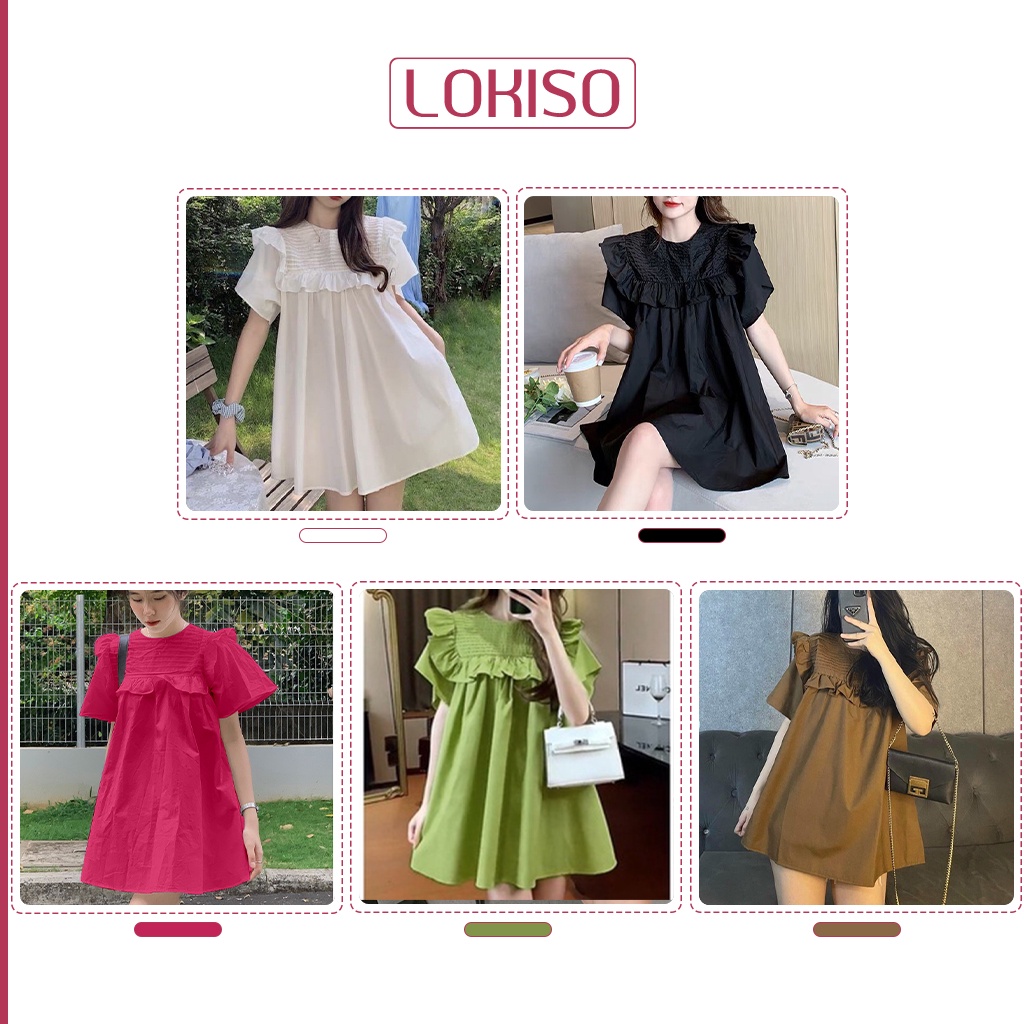 Áo babydoll kiểu áo váy ngực bèo xếp nếp ulzzang LOKISO AK13