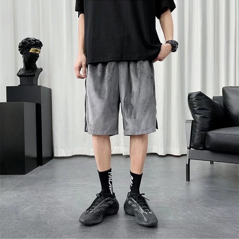 Quần Short Thể Thao Dáng Rộng Cài Nút Bên Hông Phong Cách Thời Trang Hàn Quốc Cho Nam Giới Có Size M-3XL