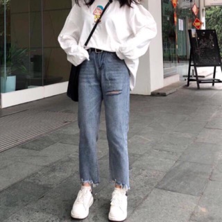 Baggy Jeans Tua Lai Rách 1 Line