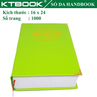 Sổ ghi chép bìa handbook cao cấp ktbook 1000 trang size 16 x 24 cm ruột giấy in caro