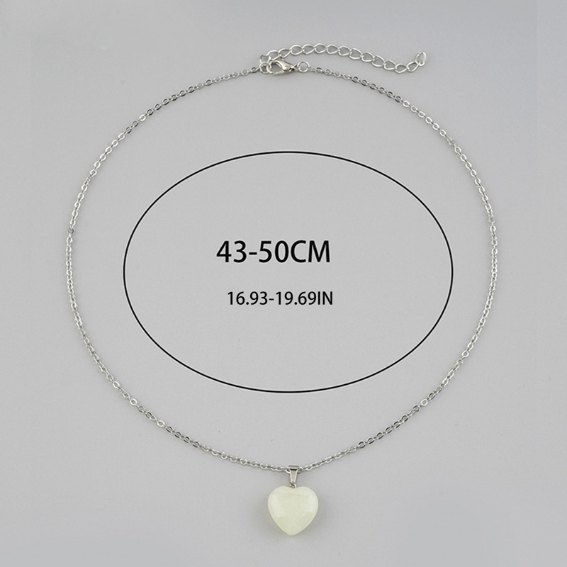 Sf Vòng cổ Mặt Đá Phát Sáng Hình Trái Tim Độc Đáo Cho Cặp Đôi