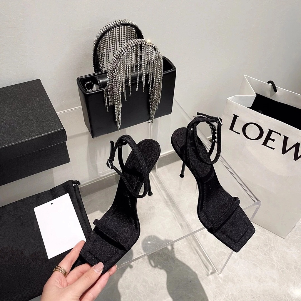 Giày cao gót nữ quai ngang gót cao WANG - US536 kèm ảnh thật