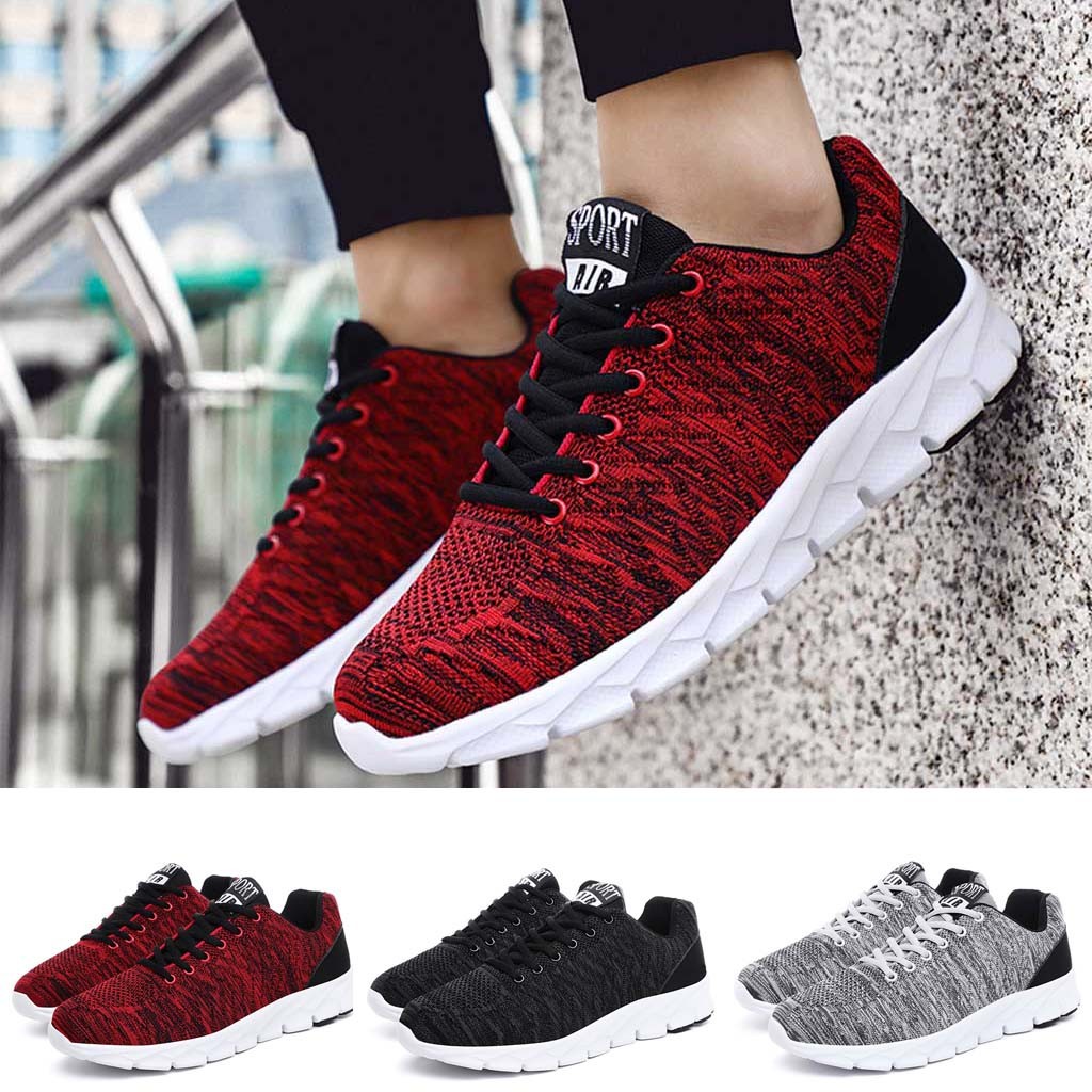 Fashion Men Sneakers Walking Casual Shoes Breathable Lace Up Shoes Running Shoes