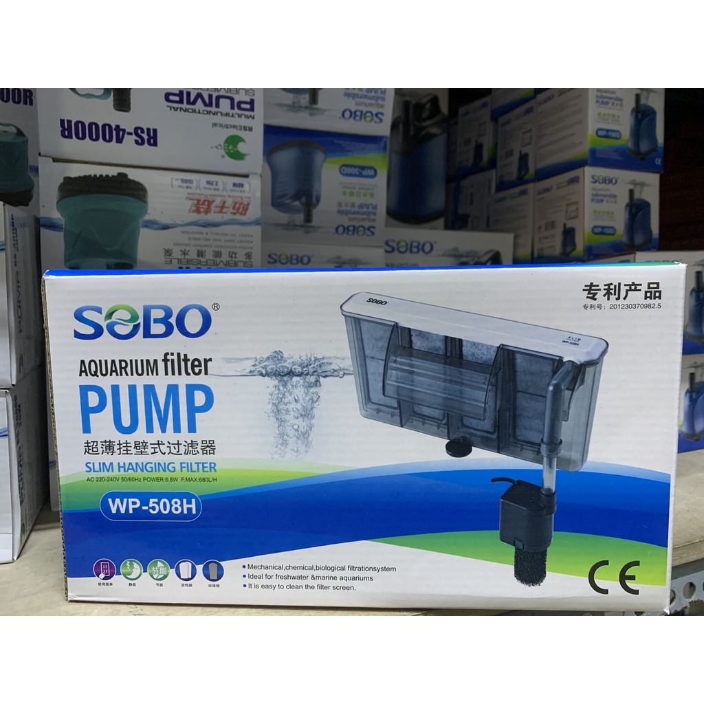 Máy lọc treo Sobo WP308h,408h, 508h,Lọc thác bể cá, Lọc sạch váng bẩn, Hút cặn nước bể cá (Phụ kiện thủy sinh)