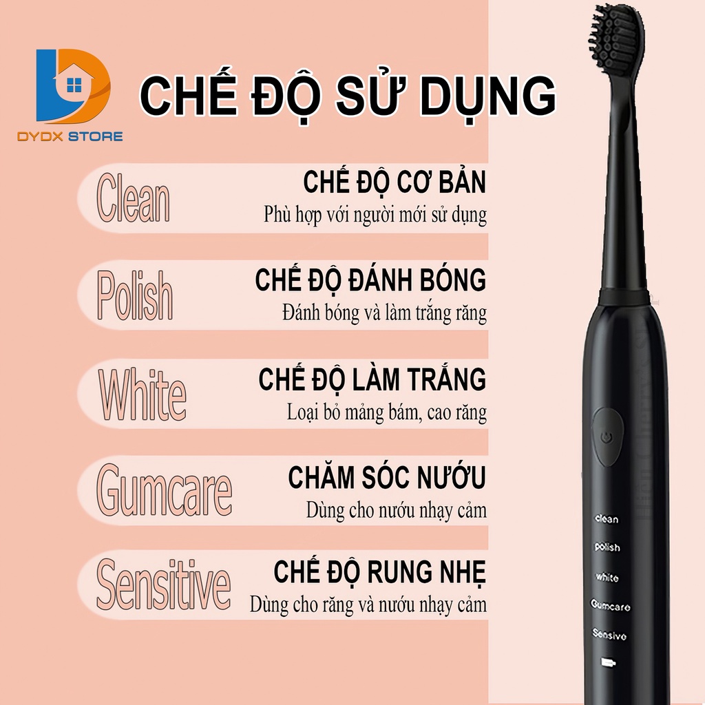 Bàn chải điện sonic pro 5 chế độ bản nâng cấp - ảnh sản phẩm 2