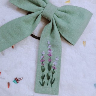 Nơ cột tóc thêu tay handmade