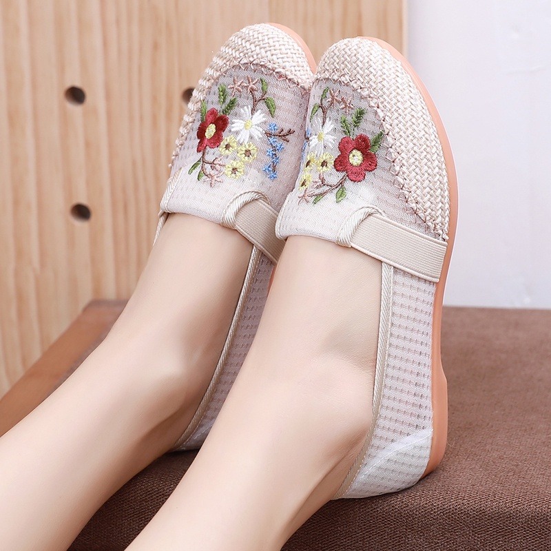 Giày Hán Phục IELGY phối lưới thoáng khí thêu họa tiết độc đáo thời trang cho nữ