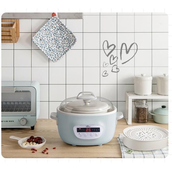 Nồi nấu chậm đa năng Bear DDZ-C25E1/SUBE002 2.5L, CS 380W,  tích hợp 5 lõi sứ thông minh, Hàng Chính Hãng, BH 18 tháng