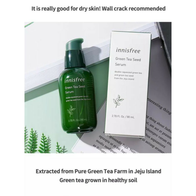 Tinh chất dưỡng ẩm Innisfree- chiết xuất từ trà xanh Innisfree Green tea seed serum 80ml|MẤU MỚI|.