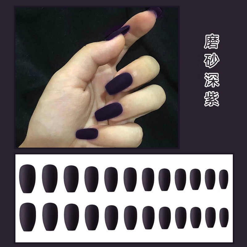 Bộ 24 móng tay giả dài Màu Nhám siêu xinh chống thấm nước - Bộ JP820-Y22-41