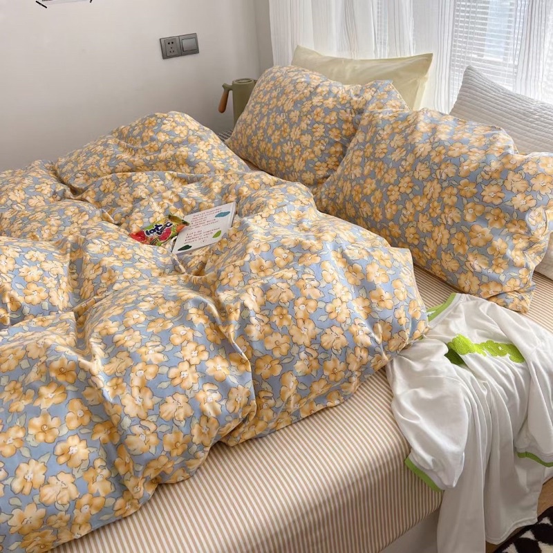 [ Hàng sẵn ] Bộ chăn ga Cotton Organic 100% cao cấp 4 món mẫu mới về ( không kèm ruột )