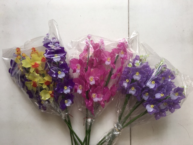 Cành hoa lan 60cm 8 bông