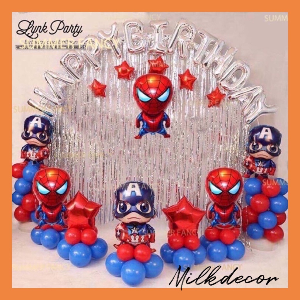 Set Bóng Sinh Nhật Siêu Nhân Nhện SN01 Đủ Phụ Kiện - Milkdecor