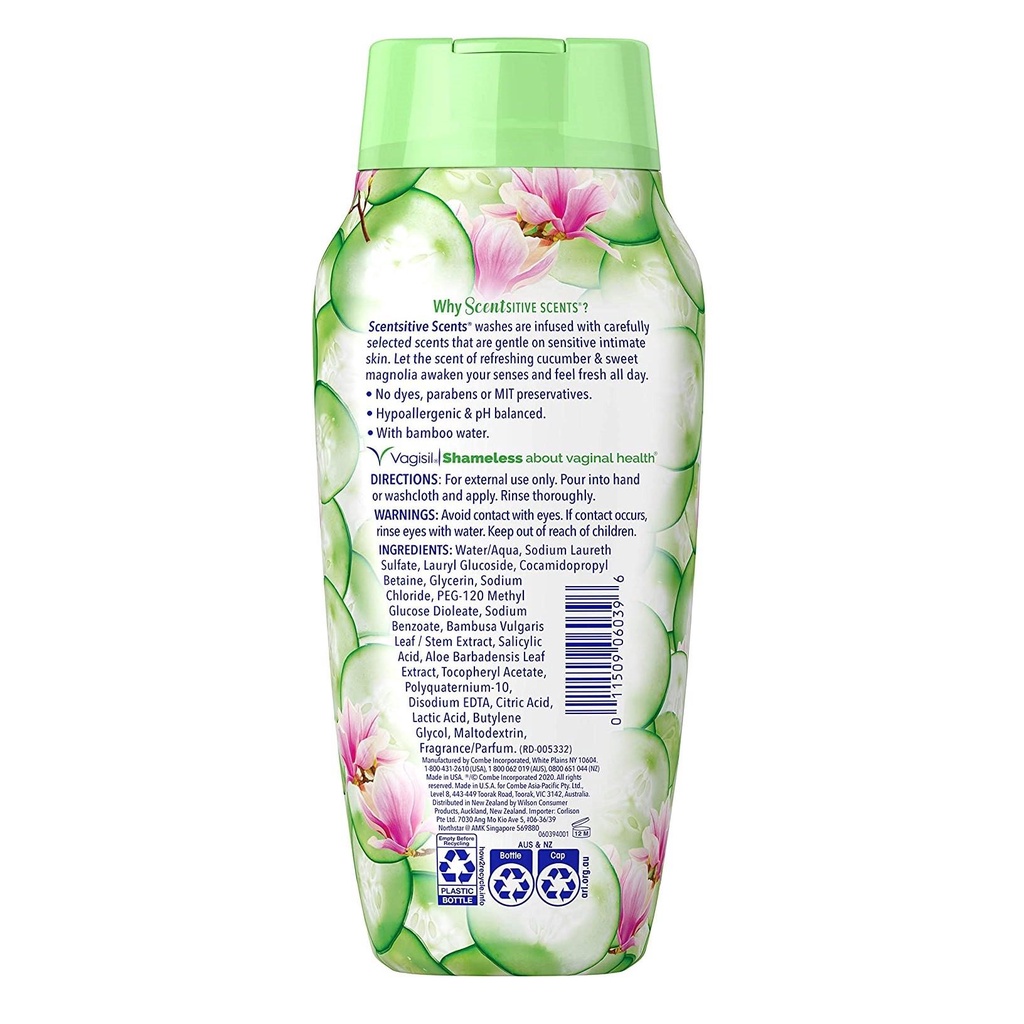 Vagisil dung dịch vệ sinh Cucumber Magnolia - Made in USA