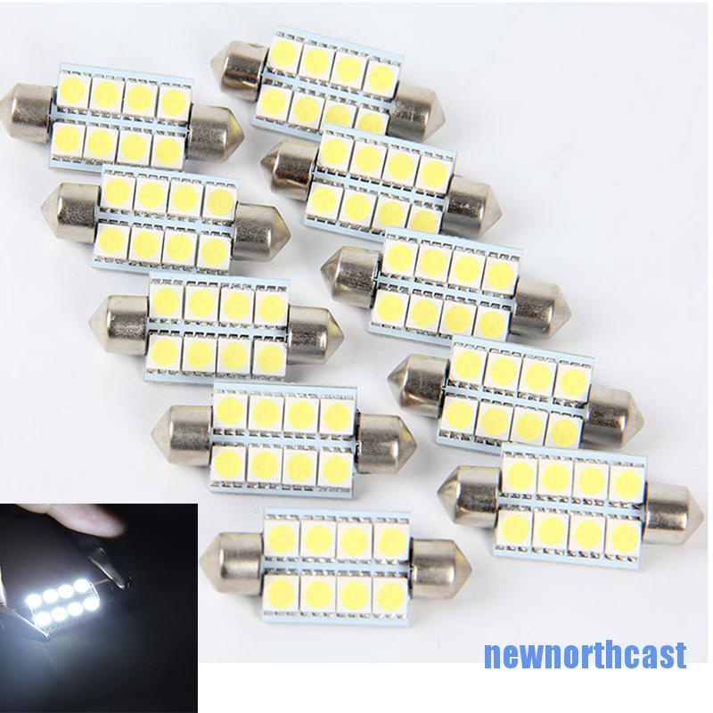Set 10 Bóng Đèn Led Newnorthcast 0611 5050 41mm 8smd Dc12V Ánh Sáng Trắng Cho Xe Hơi | BigBuy360 - bigbuy360.vn
