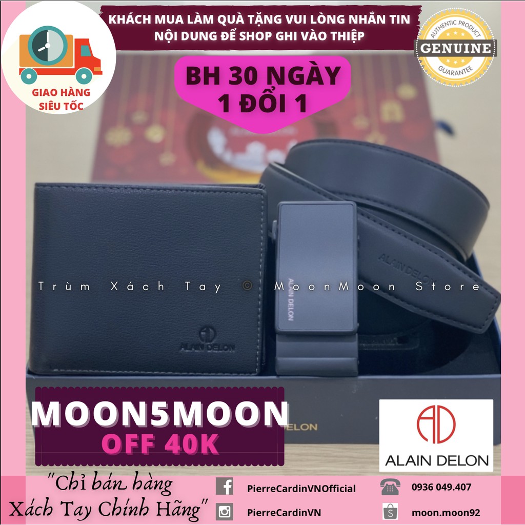 COMBO Thắt Lưng/Dây Nịt Nam Bóp/Ví Da ⚜️ALAIN DELON⚜️Xách Tay Nguyên Bộ SALE 70% ADS1