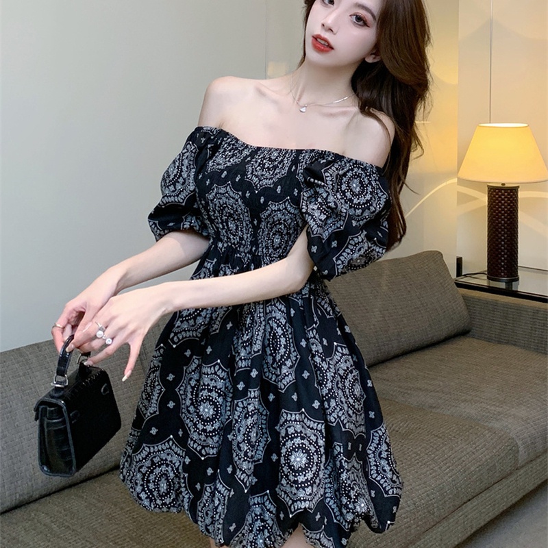 Đầm Perty hoa tay phồng phong cách Hàn Quốc thời trang cho nữ