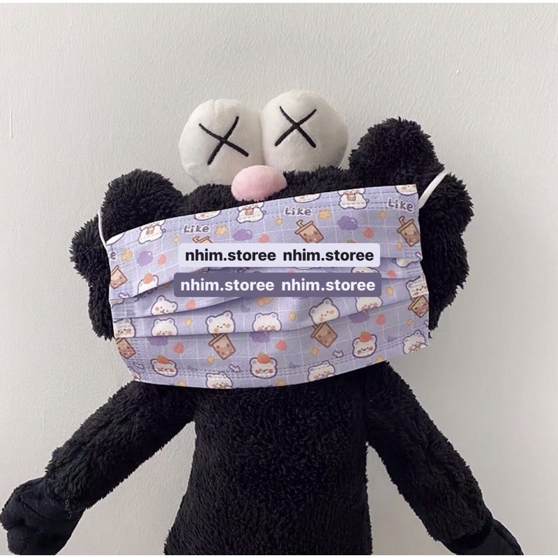 Khẩu Trang In Hình Gấu Xanh ( size người lớn ) | BigBuy360 - bigbuy360.vn