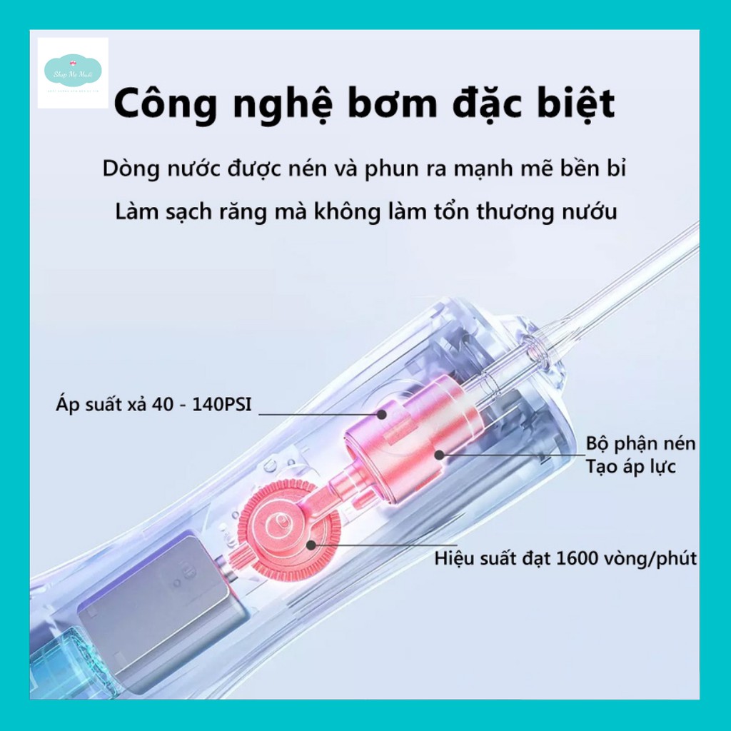 [Sẵn] Tăm Nước Mini Xiaomi Enpuly ML8 - Bình Chứa Nước Dung Tích Lớn 250ml - Chống Nước IPX7 - Pin 2000mah 30 ngày