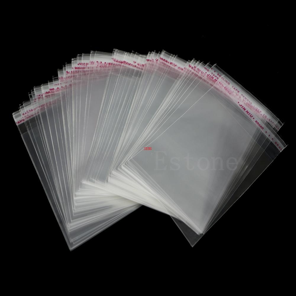 Seng Set 100 Túi Nhựa Trong Suốt Tự Dính Dùng Để Đựng Trang Sức Kích Thước 8x12cm 3.1 "x4.7"