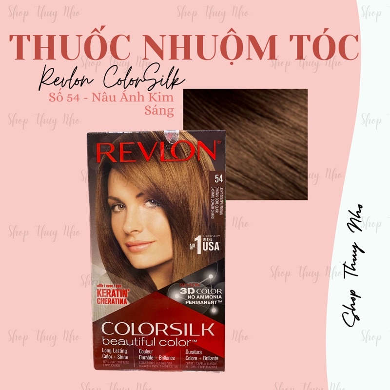 Thuốc nhuộm tóc Revlon ColorSilk số 54 (Light Golden Brown - Nâu Ánh Kim)