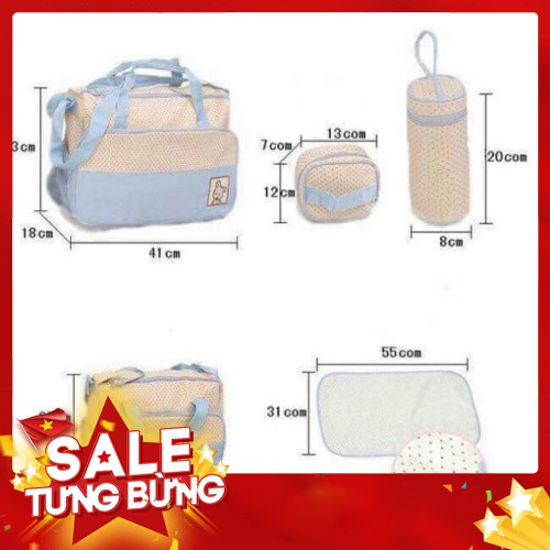 (Mẹ và bé) Túi đựng đồ 5 chi tiết cho mẹ và bé - Hàng nhập khẩu