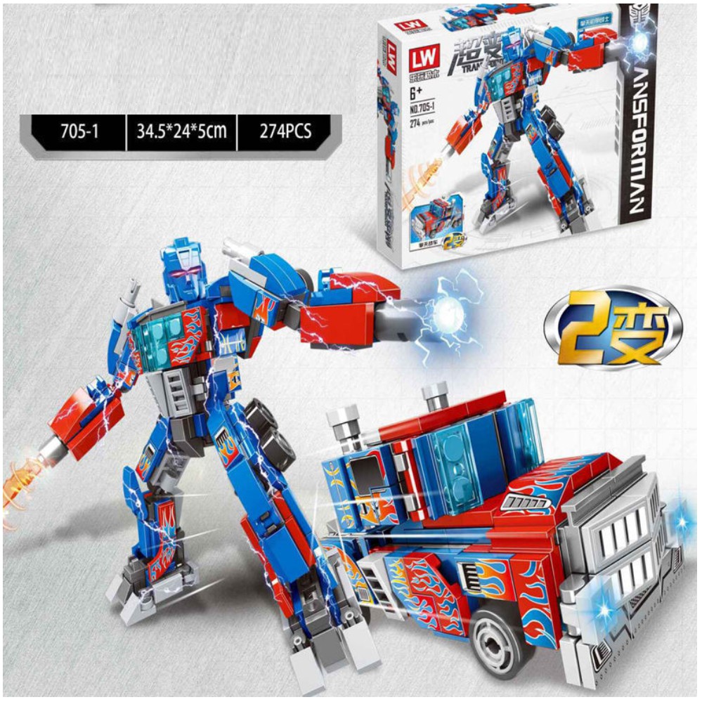 [374 CHI TIẾT-HÀNG CHUẨN] BỘ ĐỒ CHƠI XẾP HÌNH LEGO Transformer OPTIMUS PRIDE - Lego Robot Biến Hình