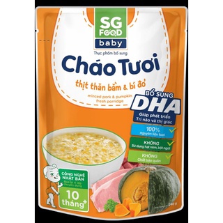 Hcm - cháo tươi sg food baby thịt thăn bằm và bí đỏ gói 240g - từ 10 tháng tuổi
