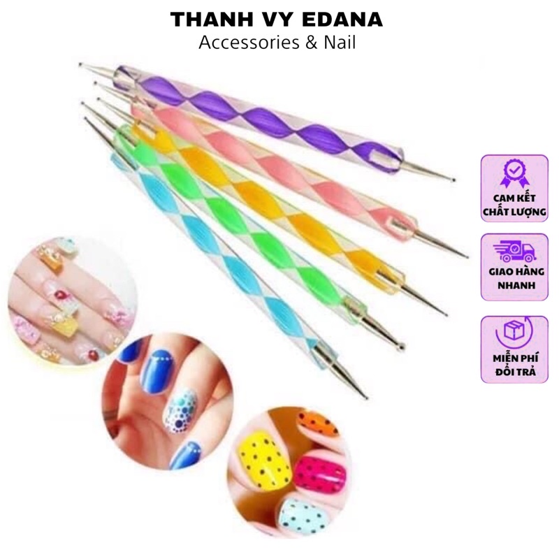 Bút Chấm Bi, Sét Bút Vẽ Nail 5 Chiếc