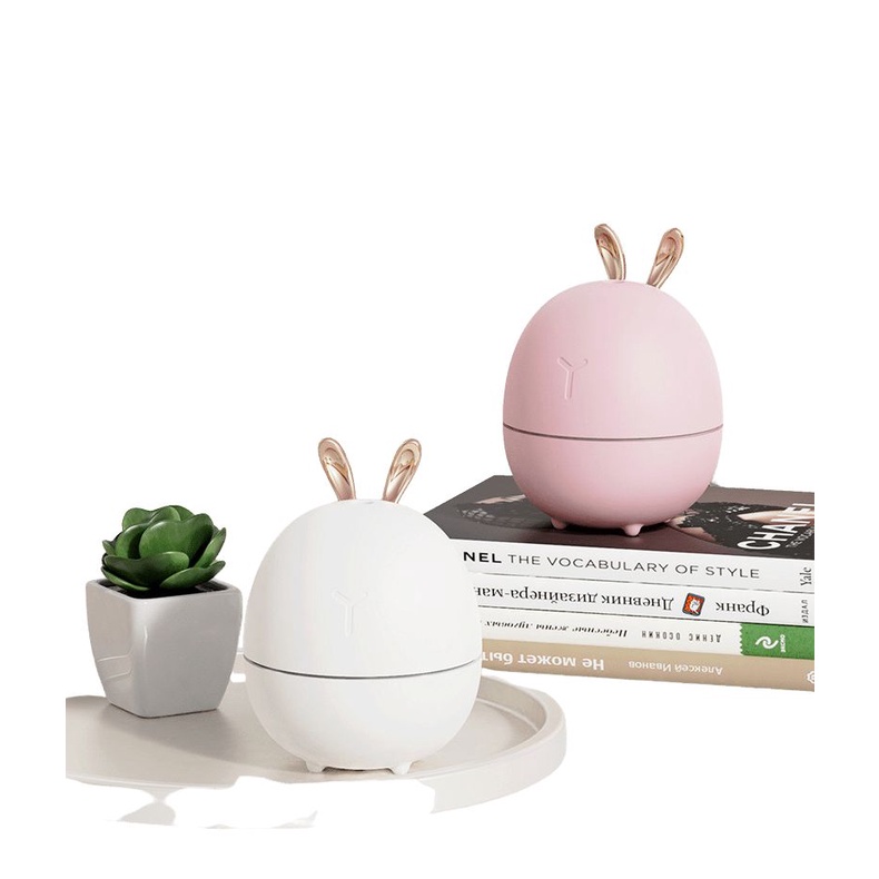 Máy Làm Ẩm Không Khí Cổng USB Tai Thỏ Mini 260ml Kèm Đèn LED Phun SươngTỏa Hương Thơm Siêu Âm Khuếch Tán Tinh Dầu