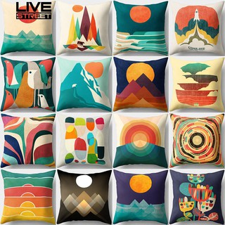 Vỏ gối in hình mặt trời mọc trang trí sofa đa dụng