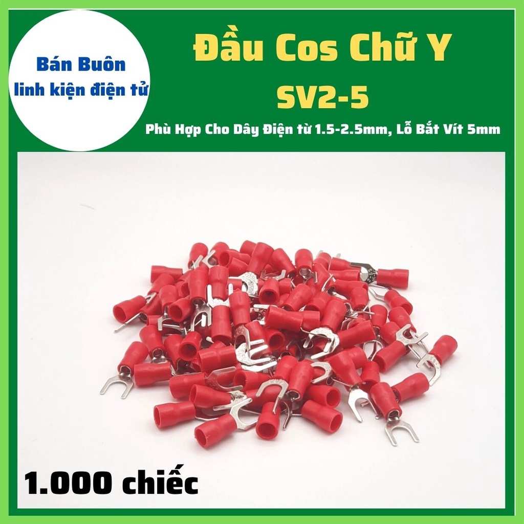 Đầu cos chữ y2-5, đầu cốt dây điện, cốt chẻ (1.000c)