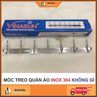 Móc treo quần áo 100% inox 7 móc, móc áo inox loại dày