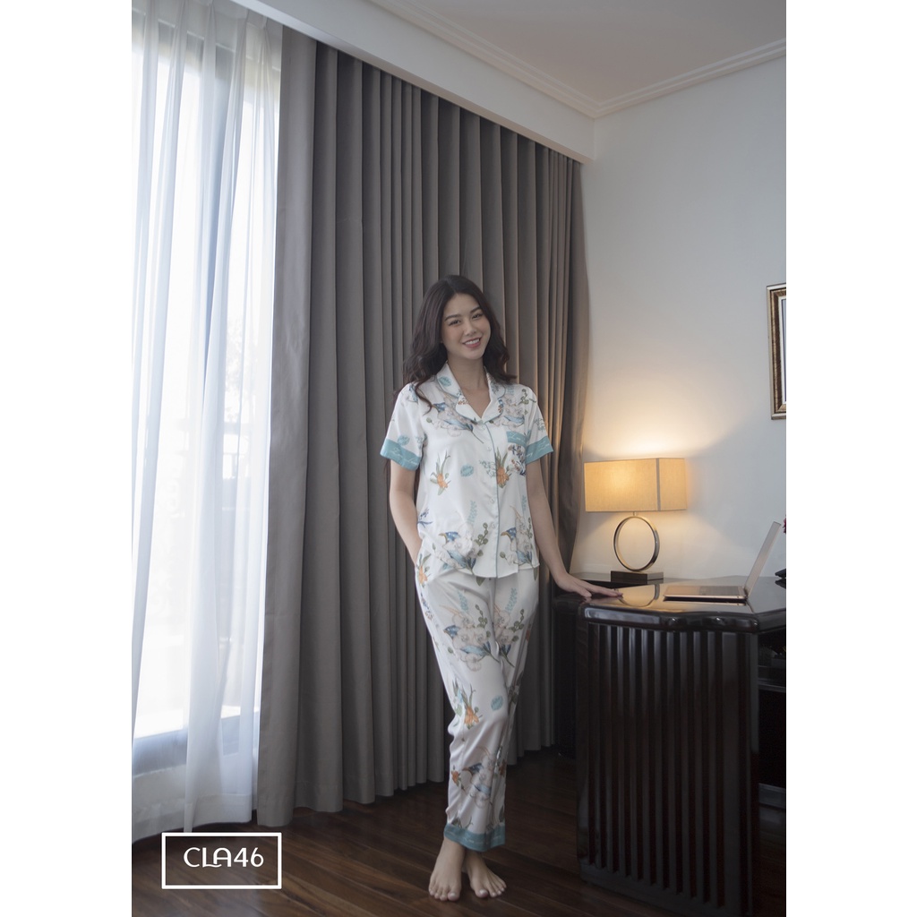 Bộ ngủ satin ZAM Luxury - CLA46 - Áo ngắn tay quần dài